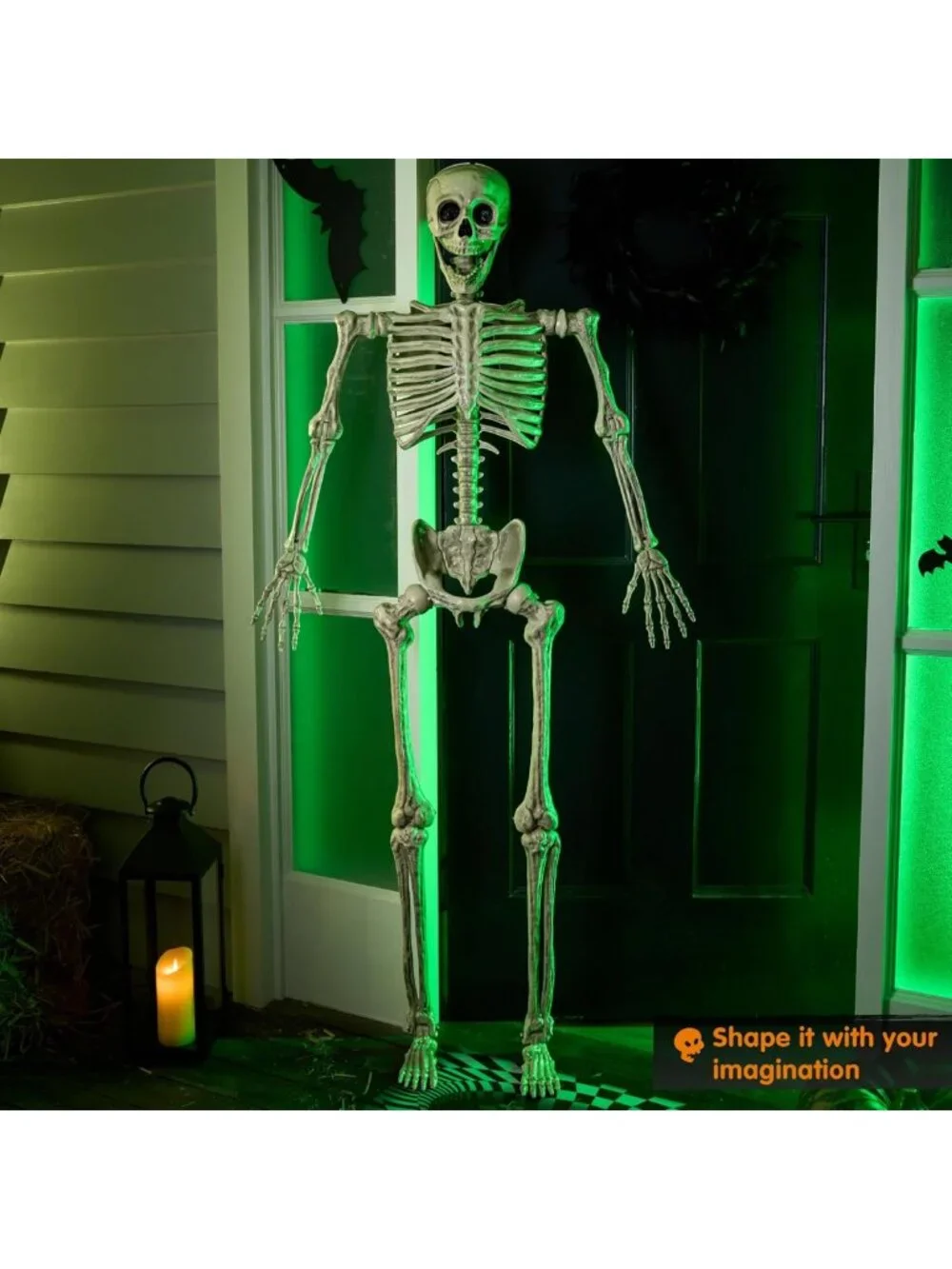 5.6 FT Life Size Posable Skeleton - Realistic Bones, Movable Joints, Halloween